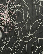 Black Maxi Dress with White Pink Design