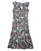 White Brown Pink Flowy Maxi Dress