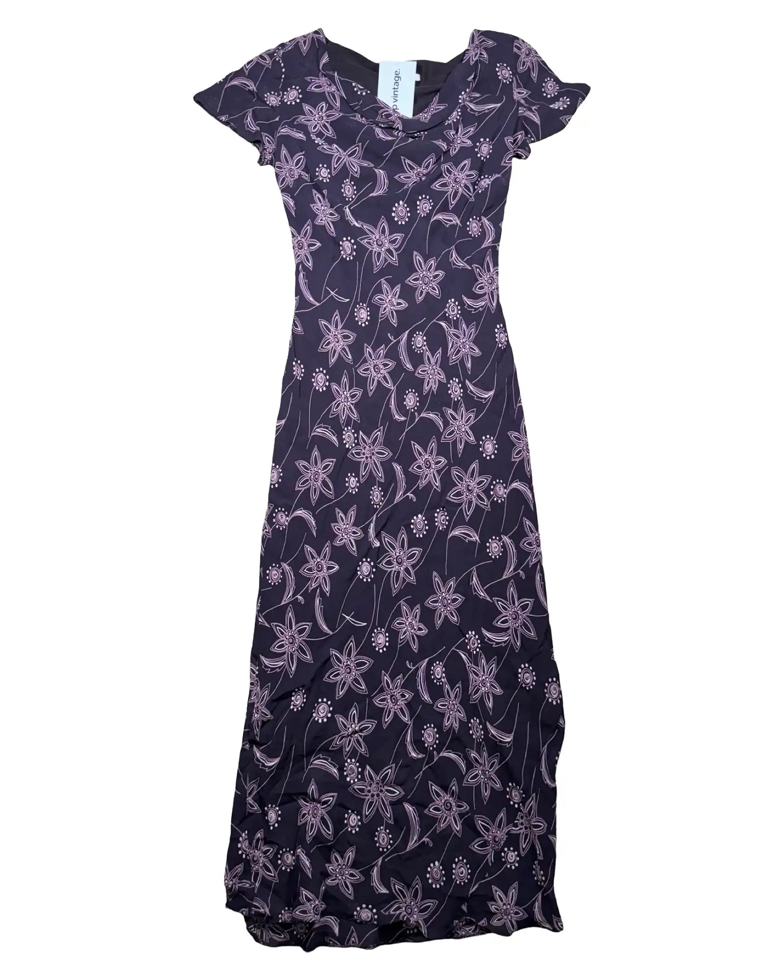 Brown and Pink Flowy Maxi Dress