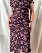 Brown and Pink Flowy Maxi Dress