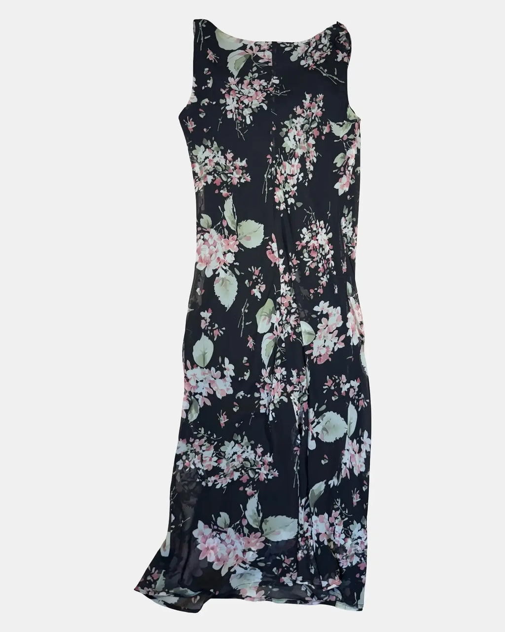 Black Green and Pink Flowy Maxi Dress