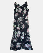 Black Green and Pink Flowy Maxi Dress