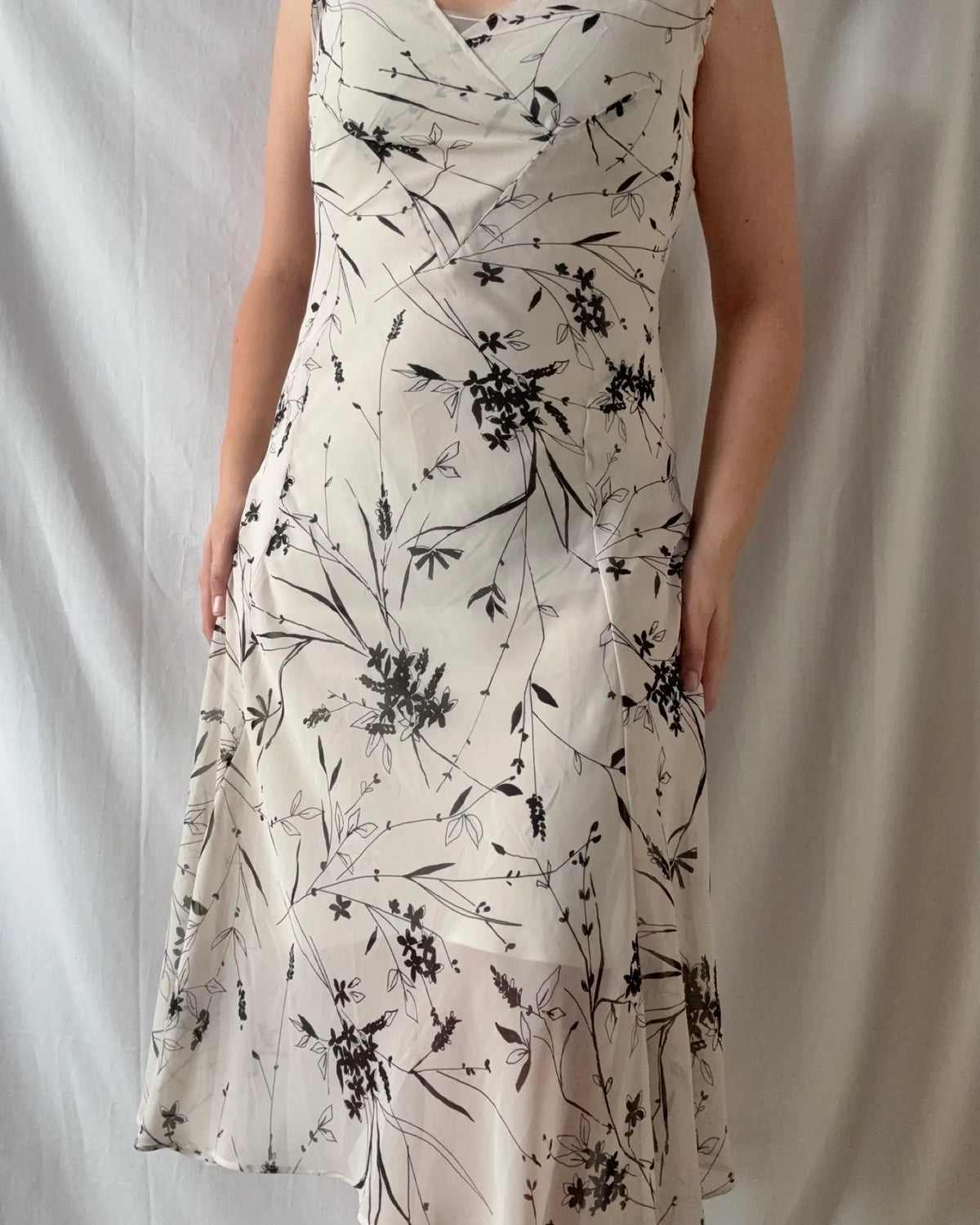 Black and White Floral Maxi Dress