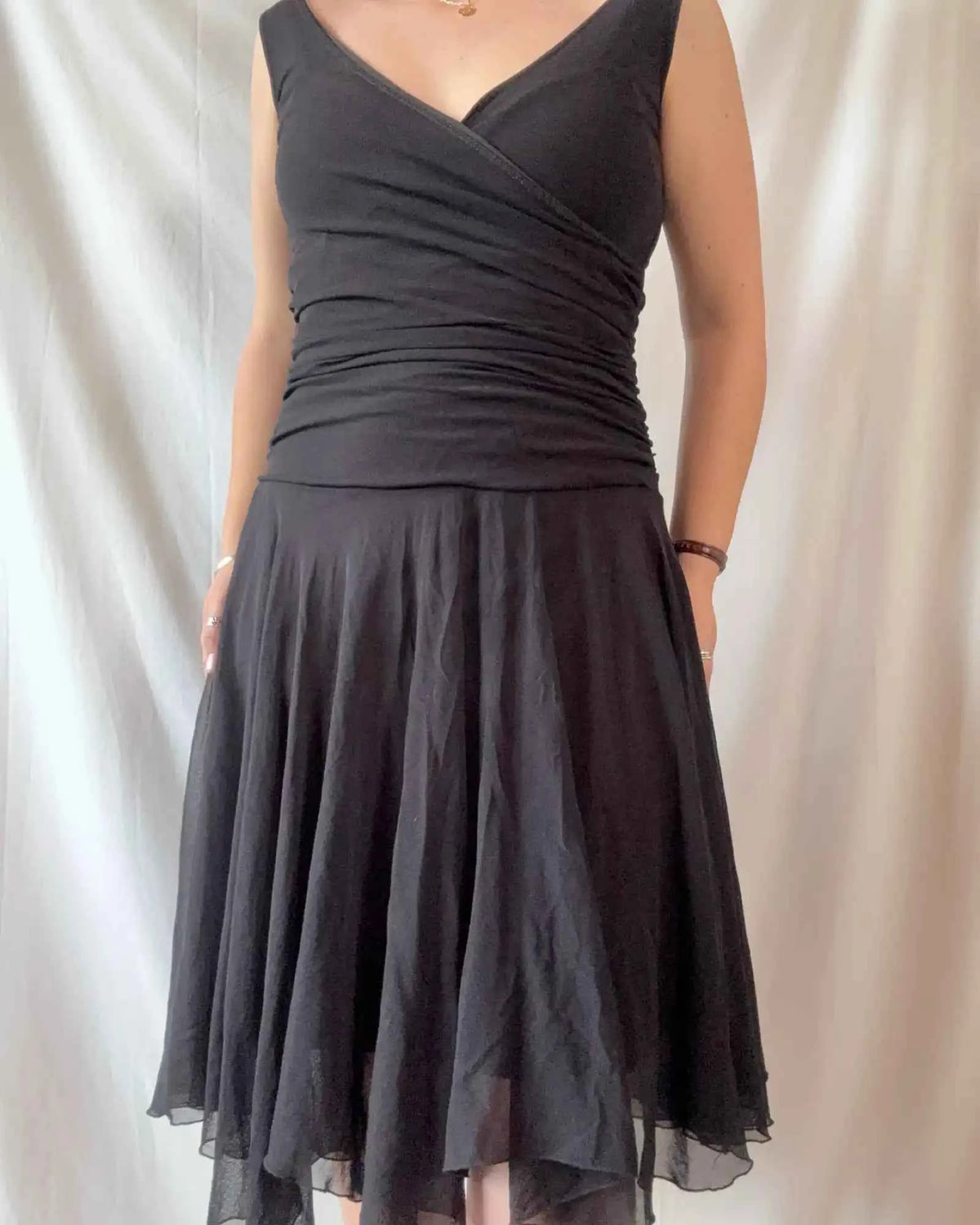 Black Layered Flowy Dress