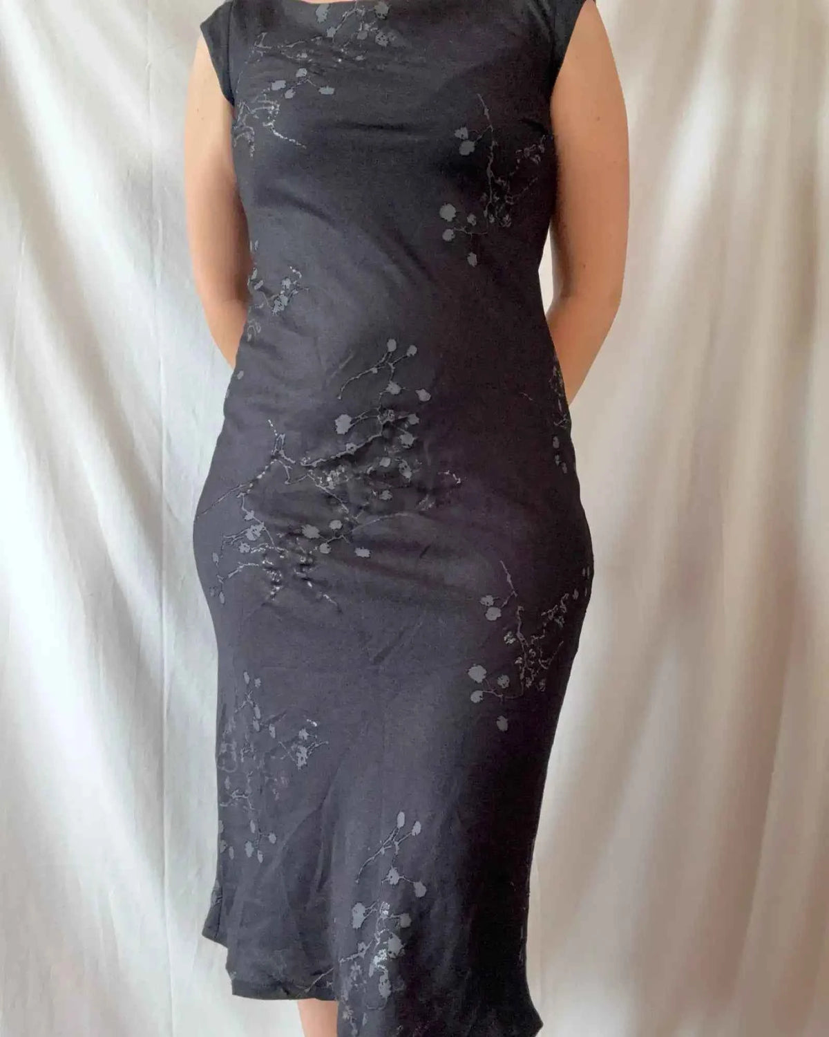 Black Flowy Floral Maxi Dress