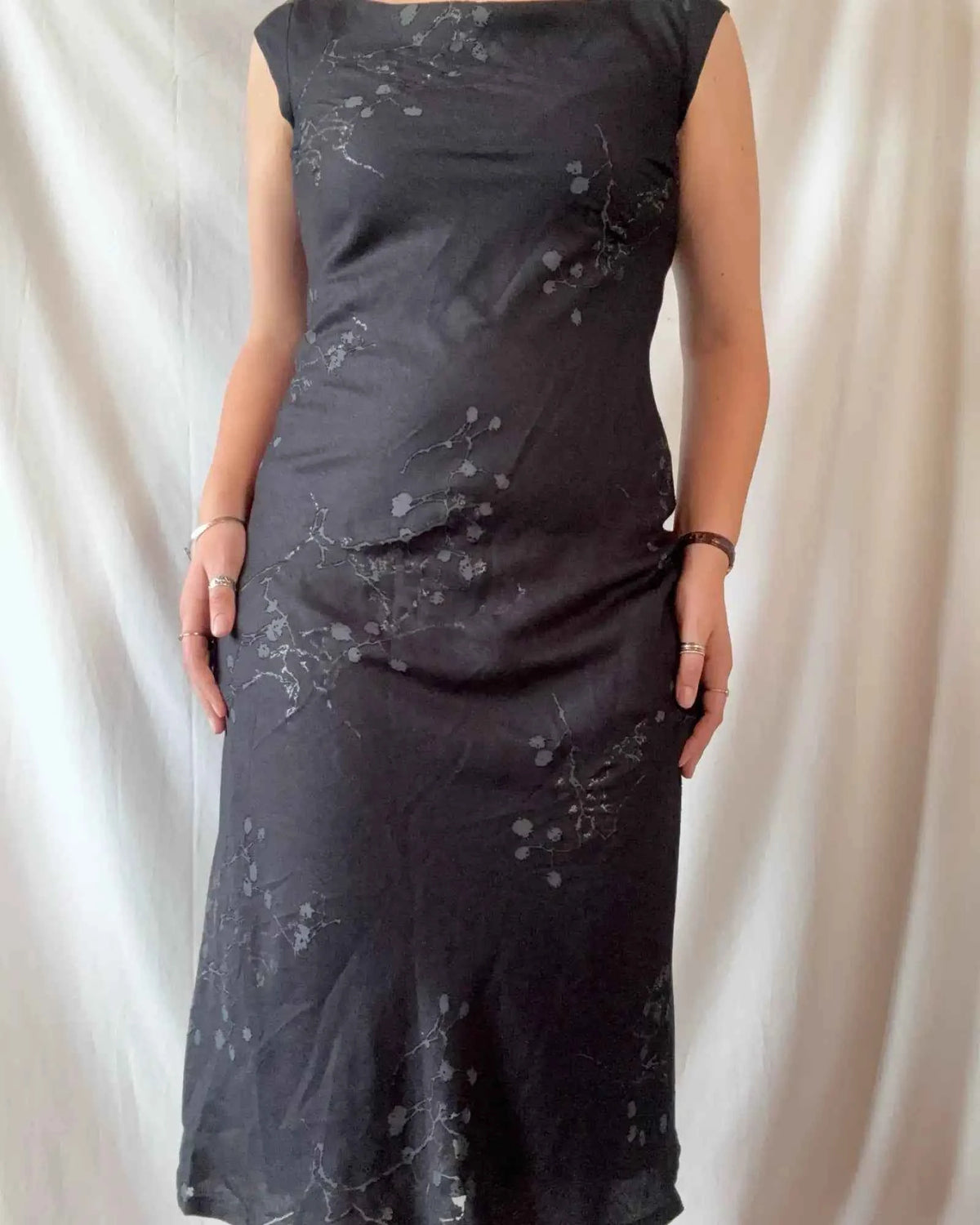 Black Flowy Floral Maxi Dress