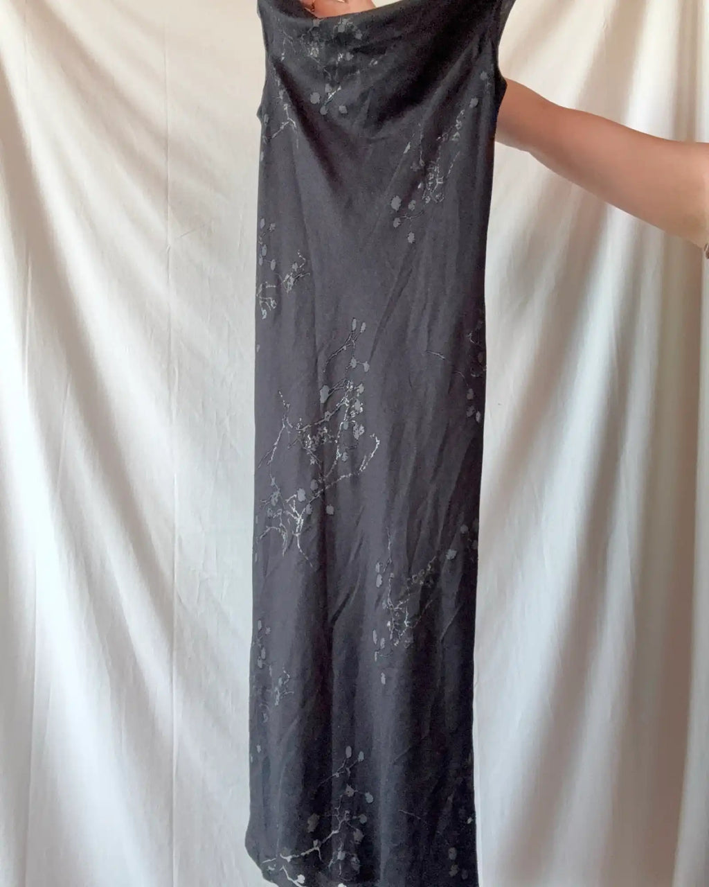 Black Flowy Floral Maxi Dress
