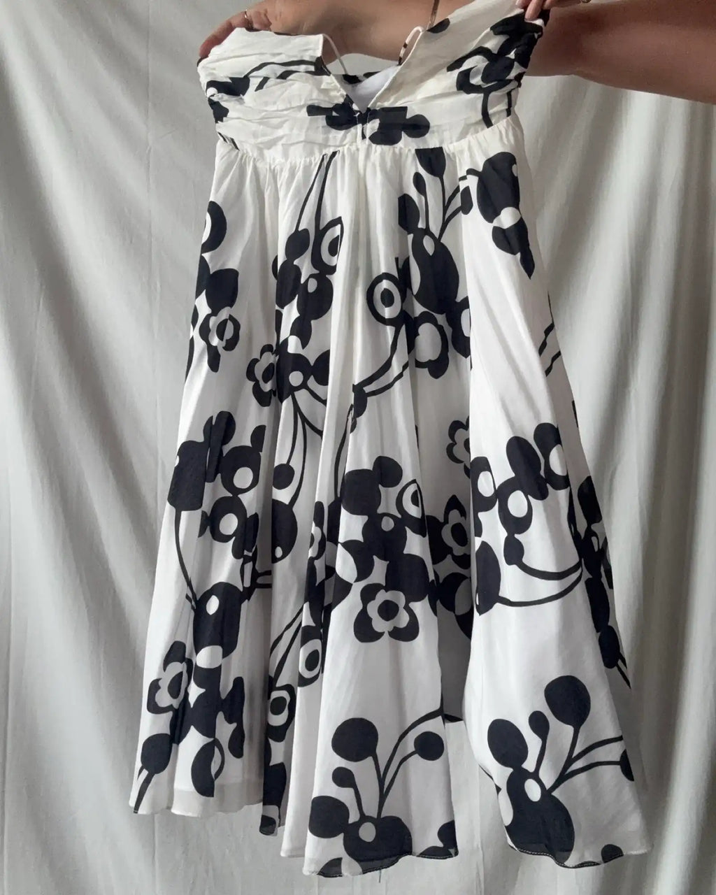 White A-Line Deadstock Midi Dress