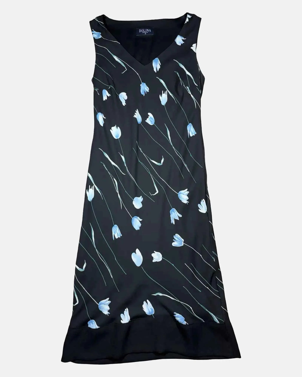 Black Floral 90s Style Dress