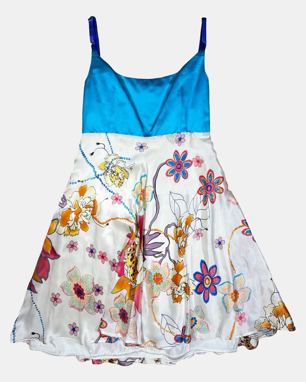 Silk Two Toned Floral Dress