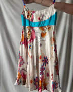 Silk Two Toned Floral Dress