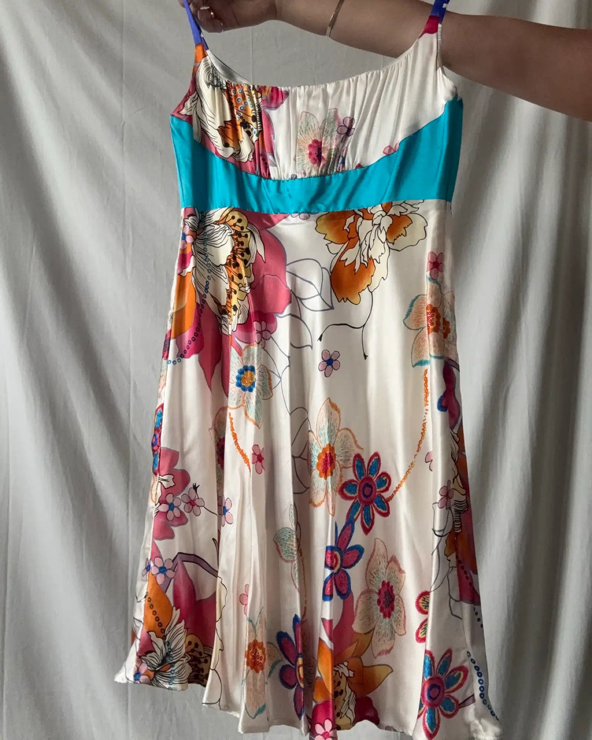 Silk Two Toned Floral Dress