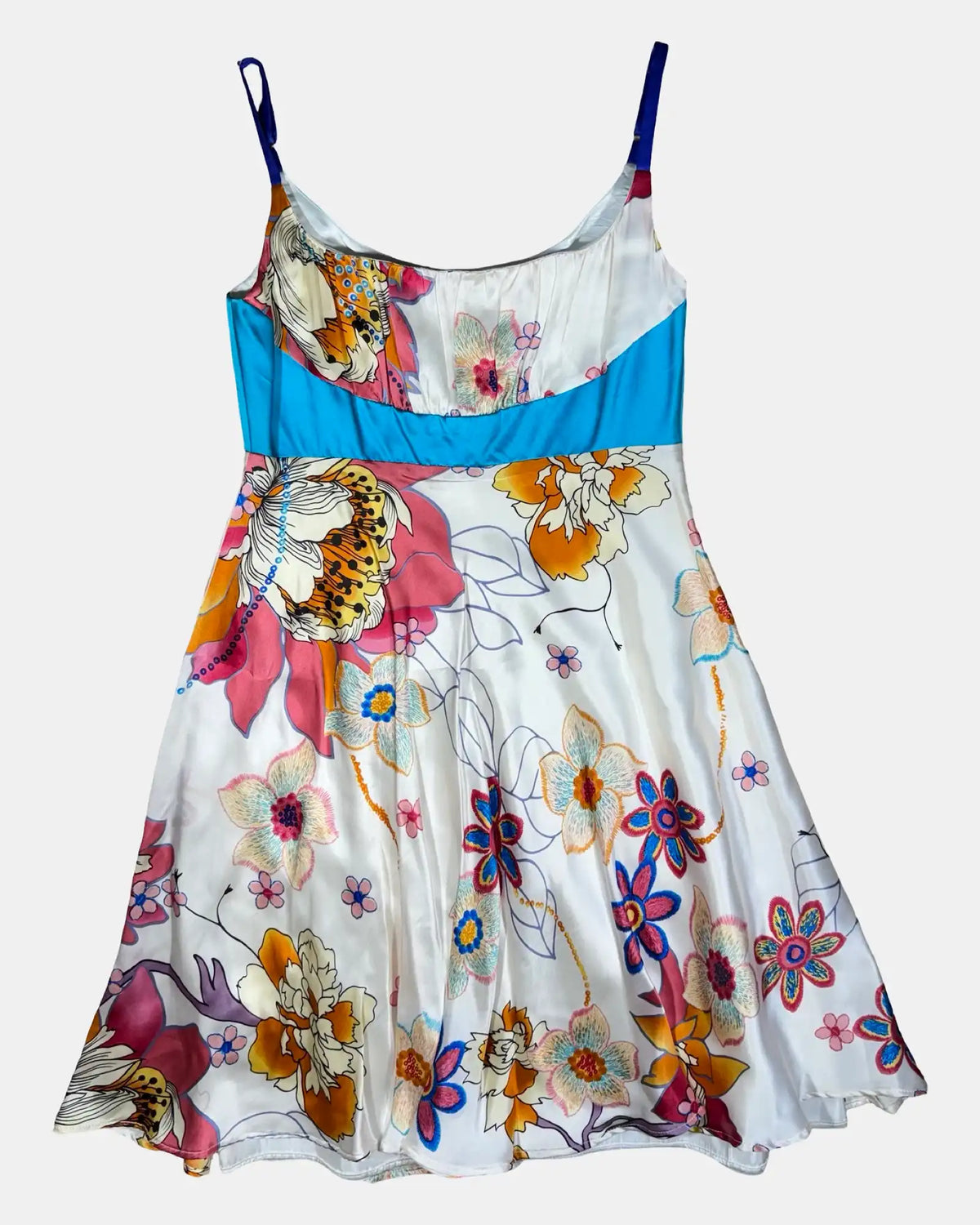 Silk Two Toned Floral Dress