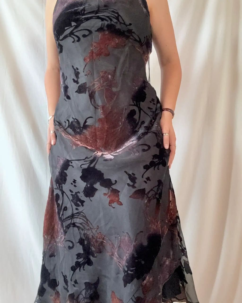 Black and Brown Floral Dress