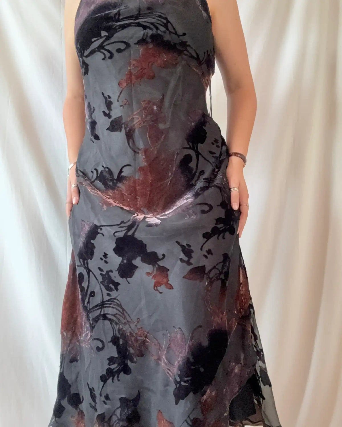 Black and Brown Floral Dress