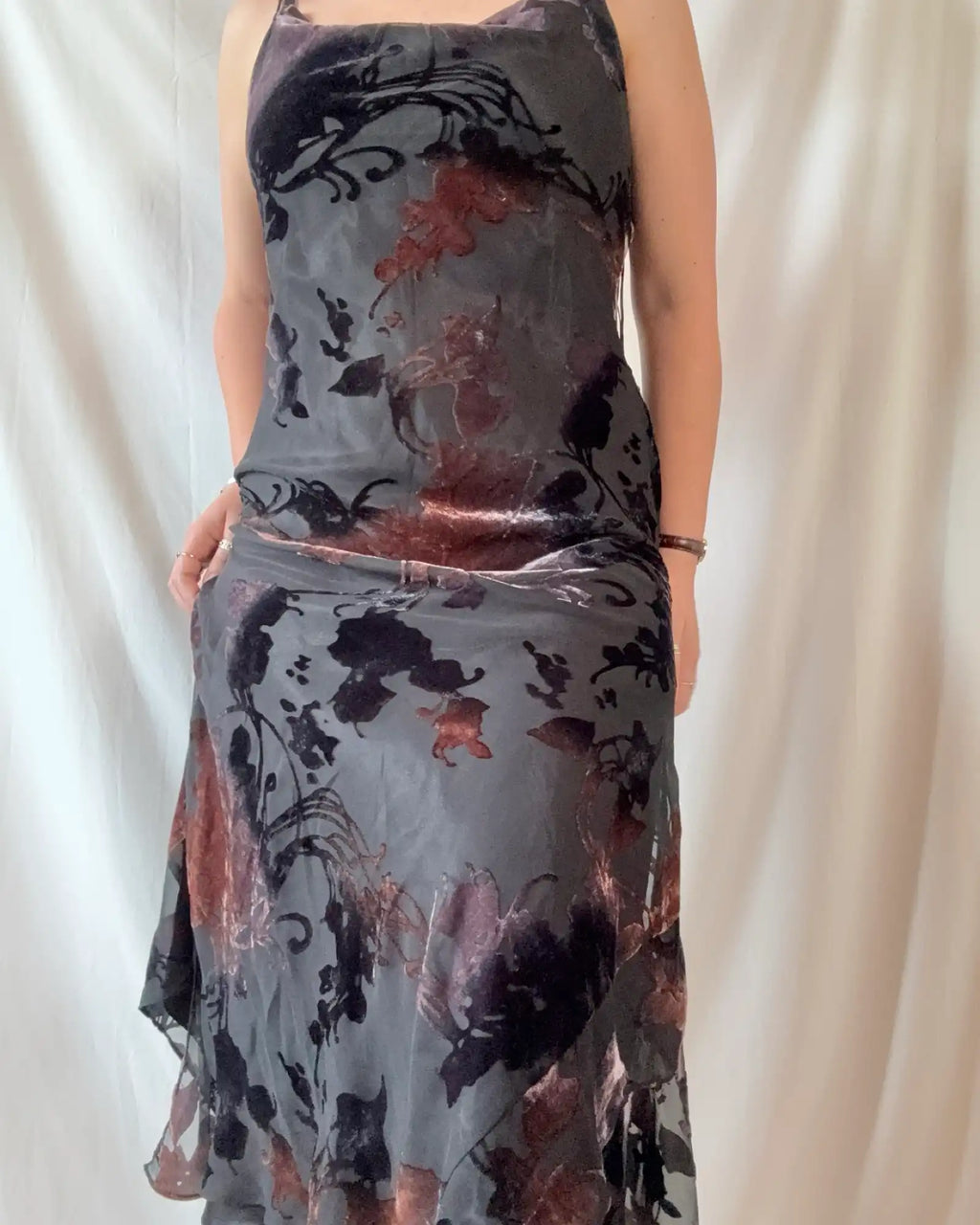 Black and Brown Floral Dress