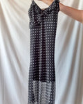 Black and White Spotted Flowy Midi Dress
