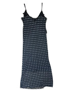 Black and White Spotted Flowy Midi Dress