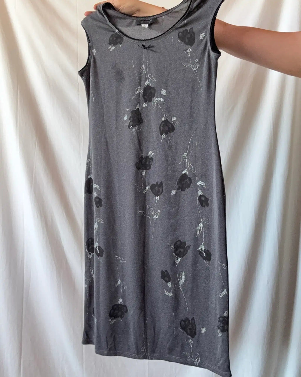 Grey Black 90s Style Dress