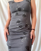 Grey Black 90s Style Dress
