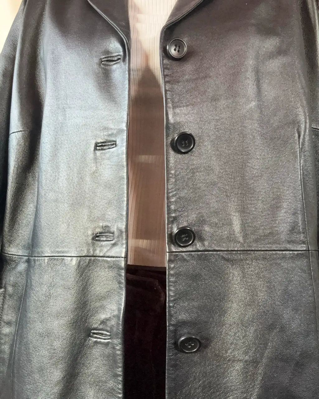 Black Boxy Leather Jacket