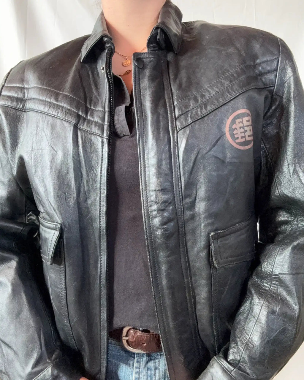 Black Sheepskin Heavy Leather Jacket