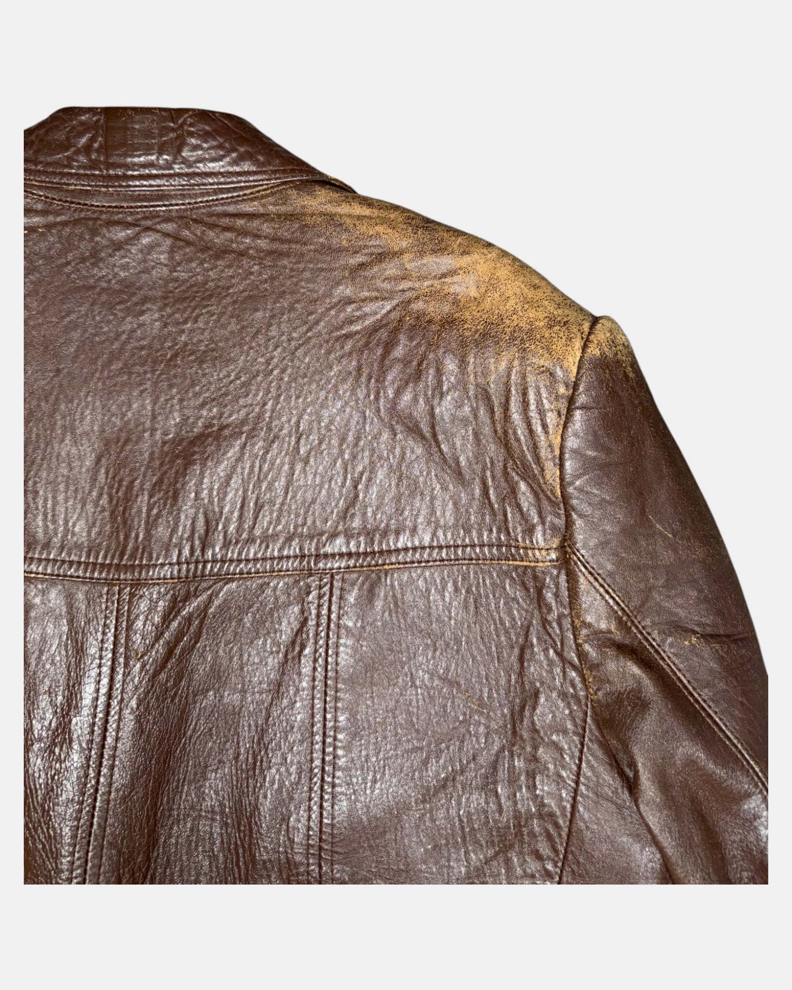 Vintage 70s Brown Leather Coat | Est. Size 12-14