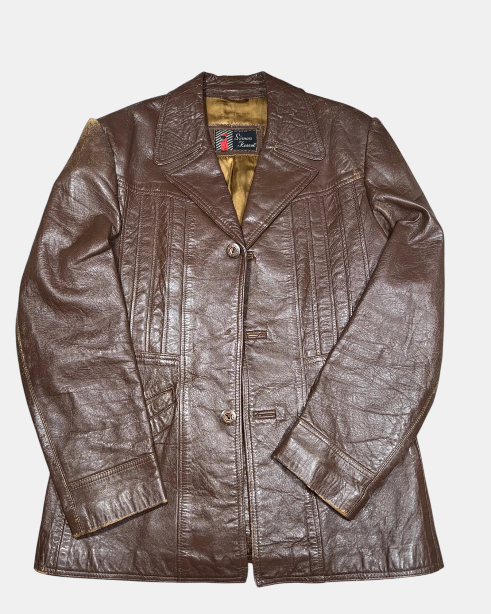 Vintage 70s Brown Leather Coat | Est. Size 12-14