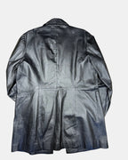 Mid Length Black Leather Jacket | Est. Size 12-16