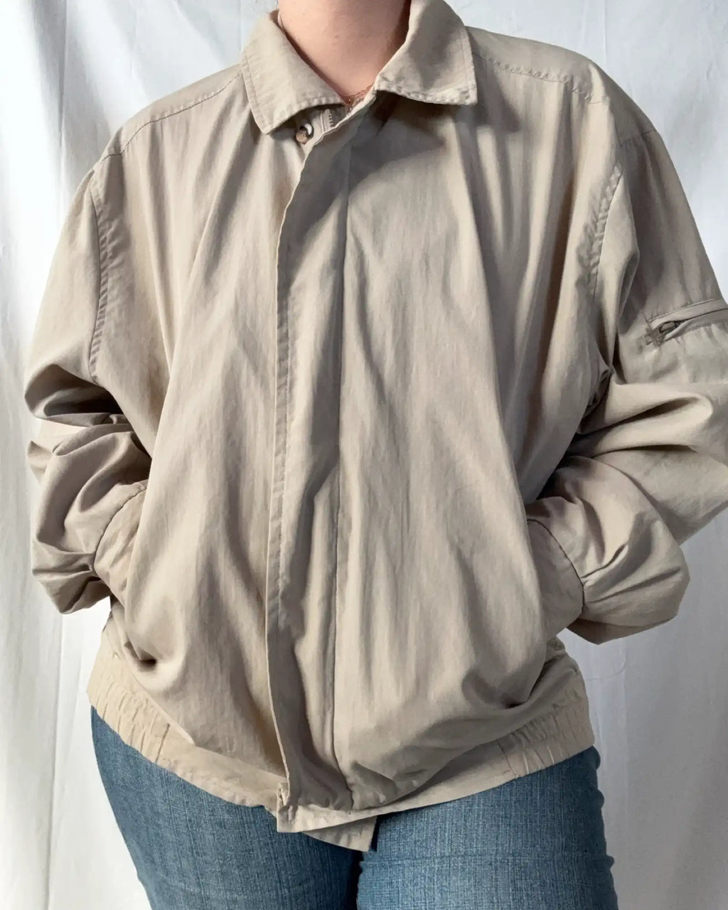 Cream Bomber Jacket
