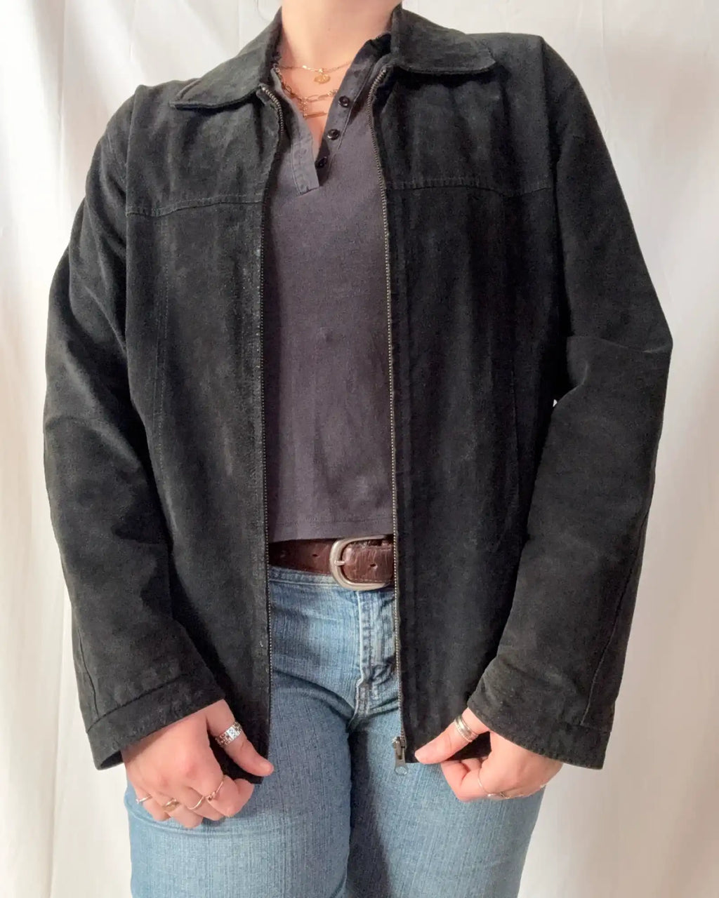 Suede Black Leather Jacket