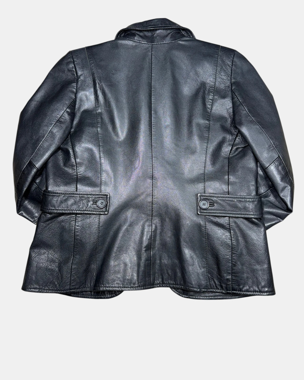 Black Fitted Leather Jacket | Size S