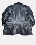 Black Fitted Leather Jacket | Size S
