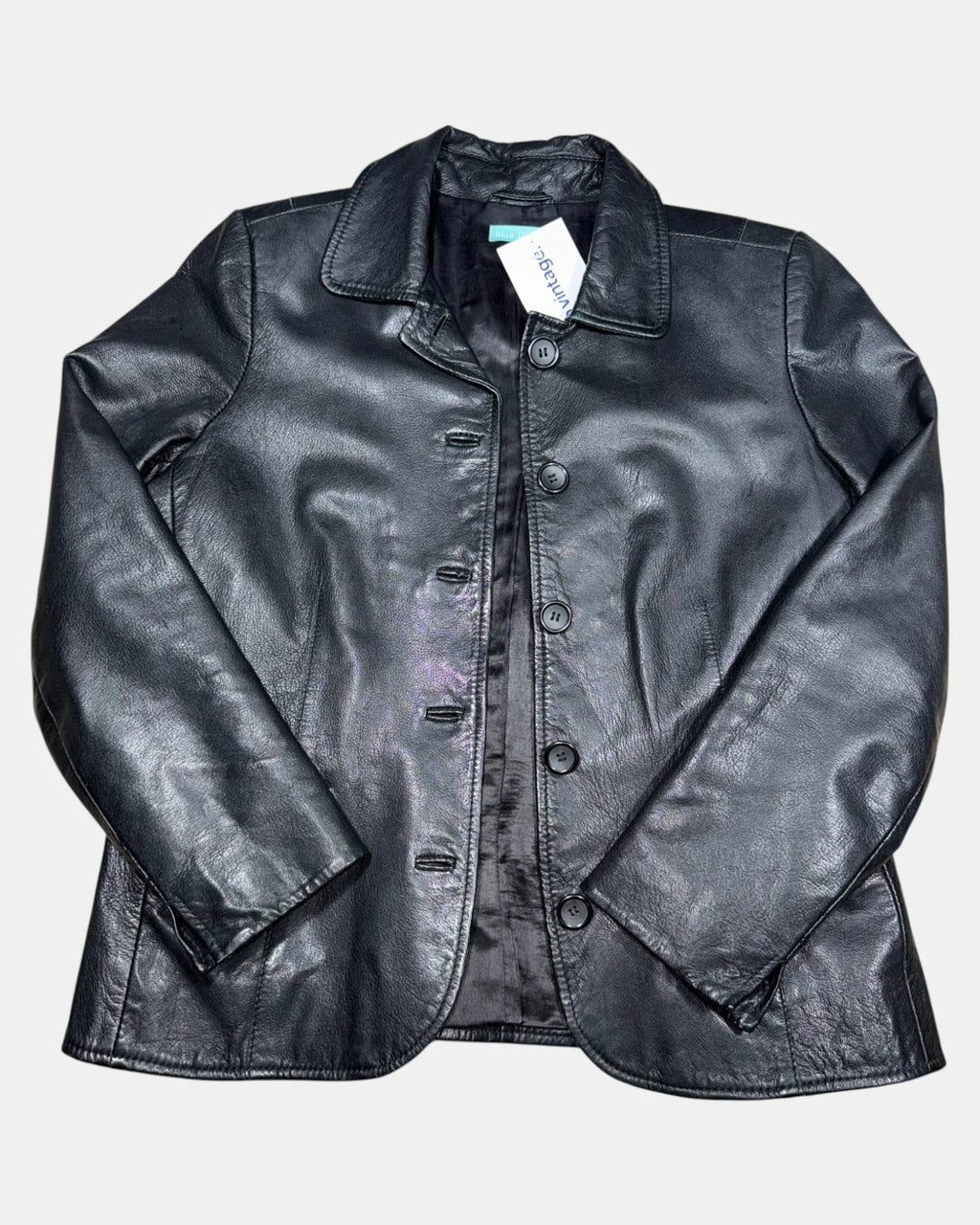 Black Fitted Leather Jacket | Size S