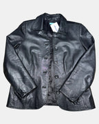 Black Fitted Leather Jacket | Size S