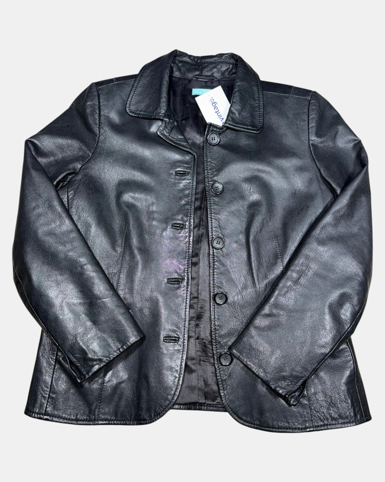 Black Fitted Leather Jacket | Size S
