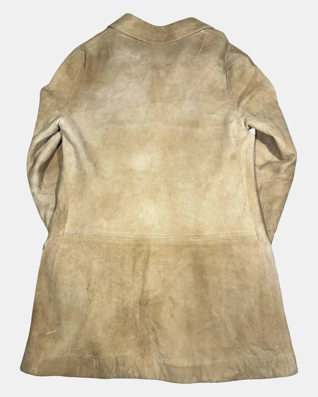 Vintage Light Brown Suede Long Leather Jacket