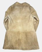 Vintage Light Brown Suede Long Leather Jacket