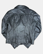 Black Asymetrical Leather Motorcycle Jacket