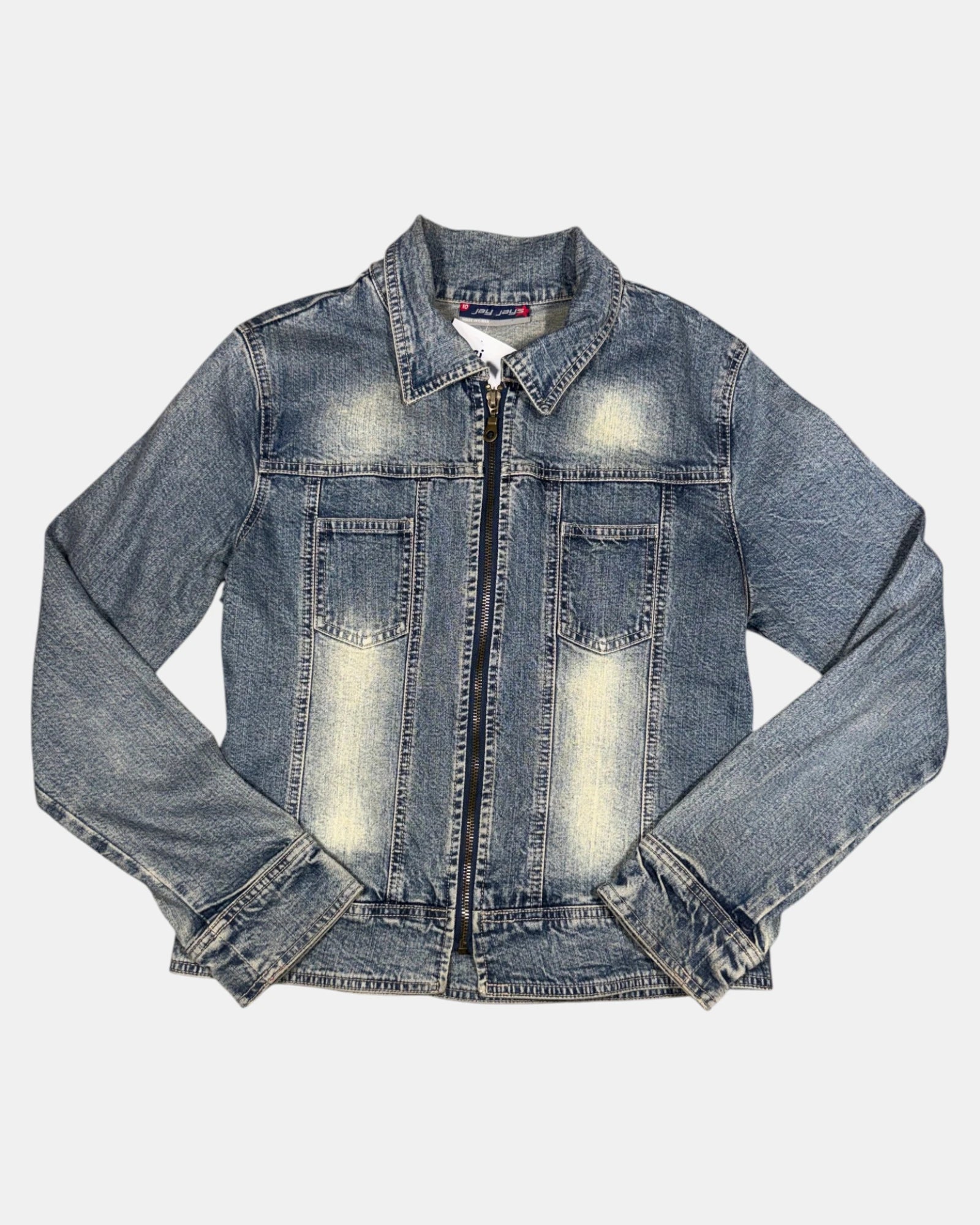 Vintage Y2K Jay Jays Denim Fitted Jacket | Size 10 - Zip Vintage