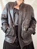 Vintage Dark Brown Motorcycle Leather Jacket | Size 2XL