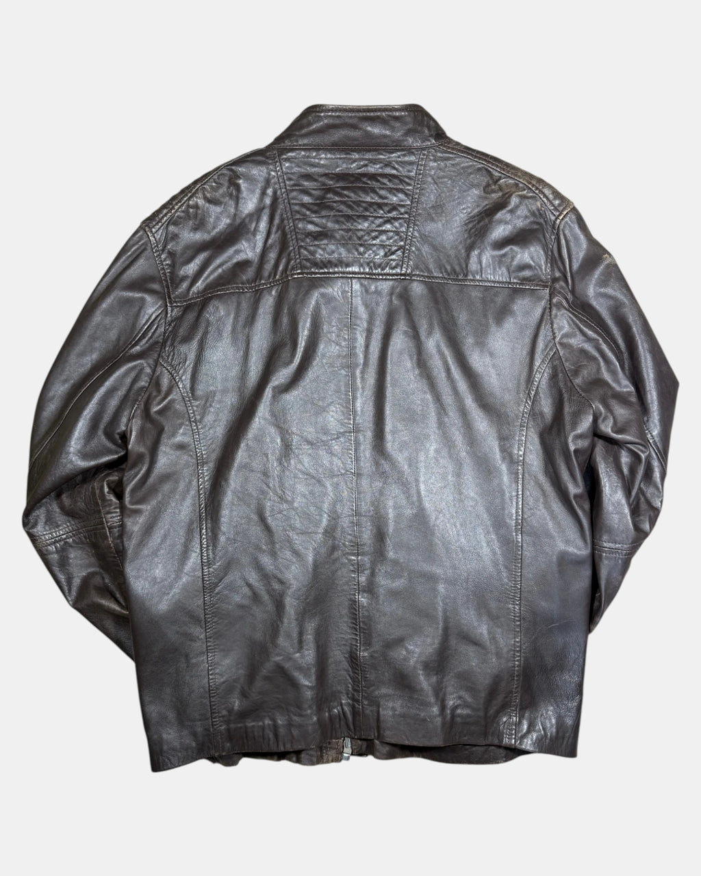 Vintage Dark Brown Motorcycle Leather Jacket | Size 2XL