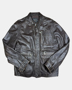 Vintage Dark Brown Motorcycle Leather Jacket | Size 2XL