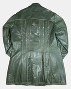 Vintage Green Leather Studded Jacket | Estimated Size 8-10 - Zip Vintage