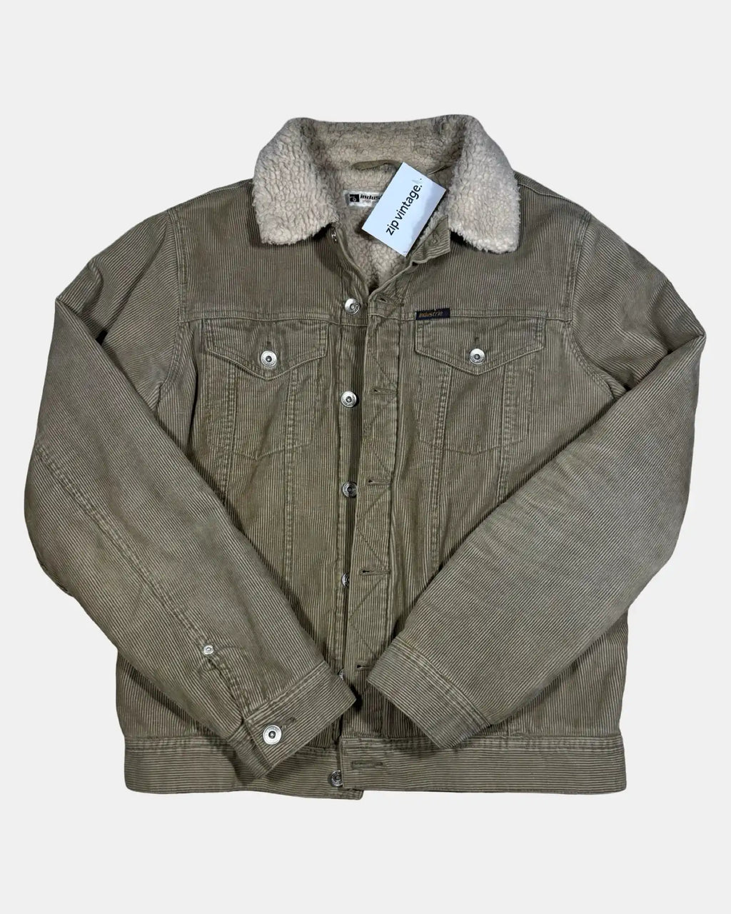Light Brown Corduroy Jacket with Sheepskin Collar