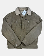 Light Brown Corduroy Jacket with Sheepskin Collar