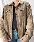 Light Brown Corduroy Jacket with Sheepskin Collar