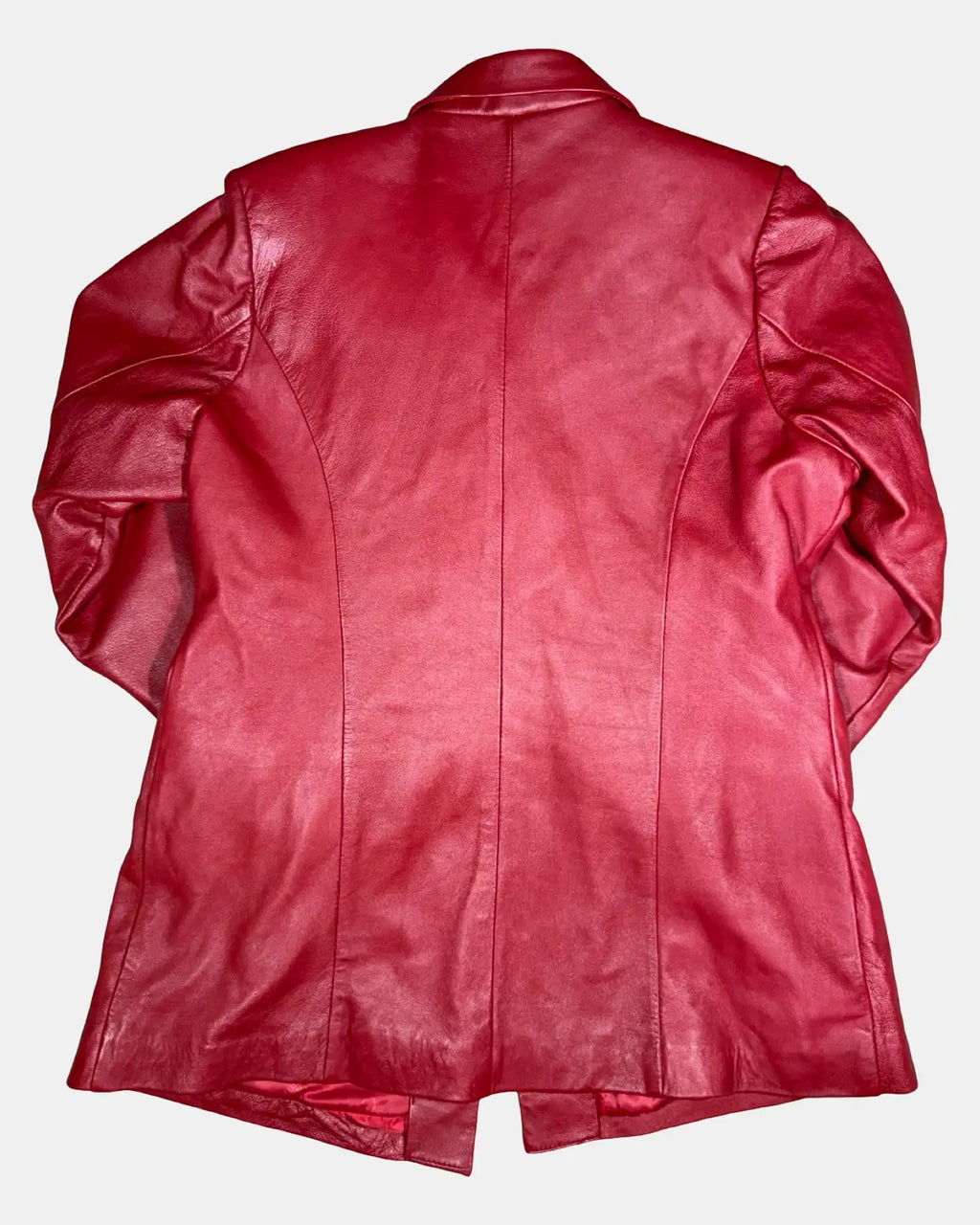 Red Leather Suit Jacket