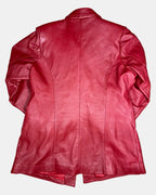 Red Leather Suit Jacket