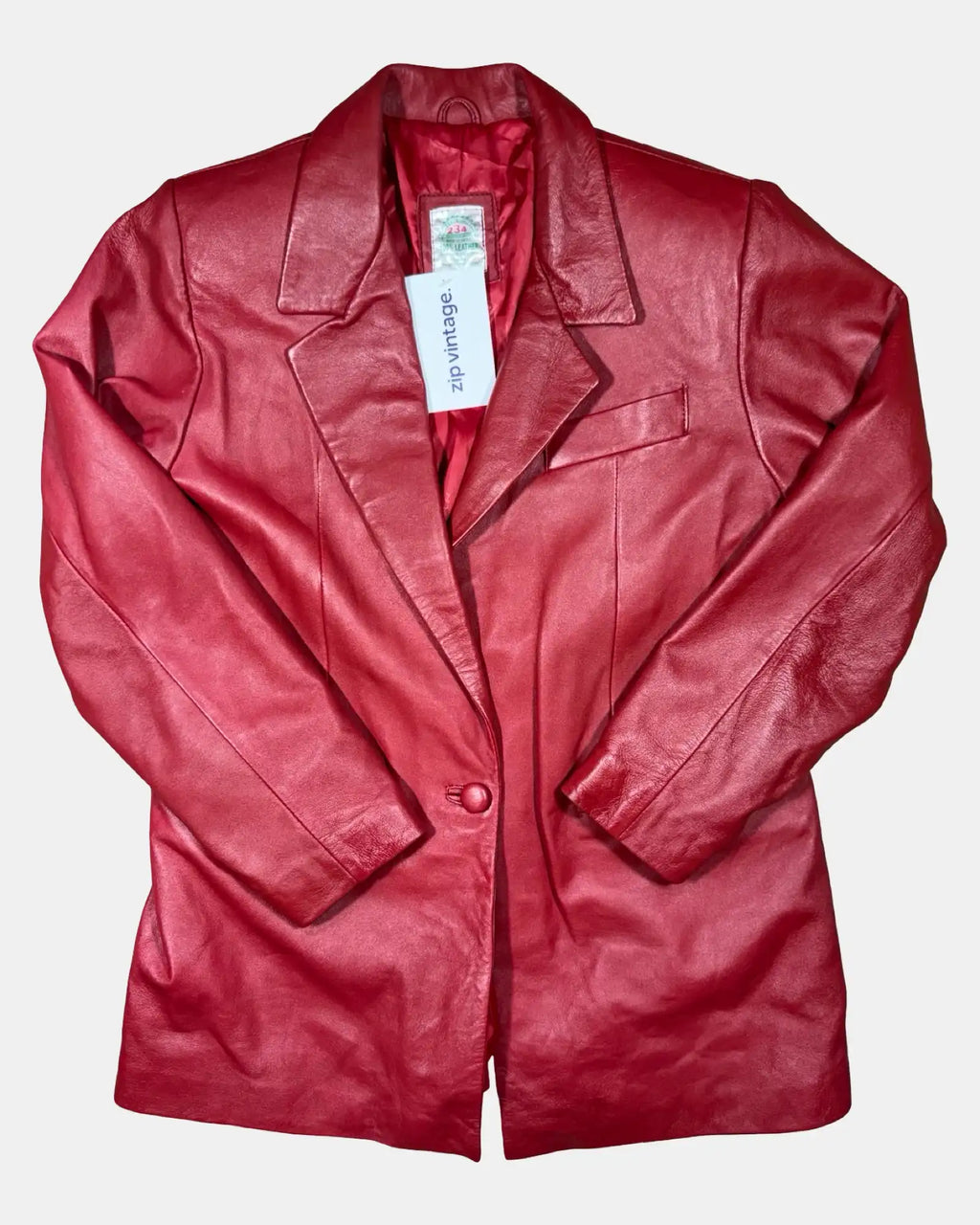 Red Leather Suit Jacket